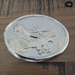 Silver and Gold Eagle Belt Buckle